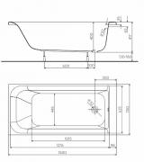 Obdélníková vana Kolo Rekord 140x70, 50x70, 160x70, 170x70, 170x75 cm akrylát (kód XWP1650000)