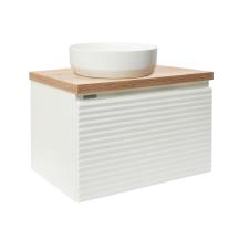 Koupelnová skříňka pod umyvadlo Naturel Savona 78x43x44,8 cm bílá lesk, deska dub halifax SAVONA80BIDDH