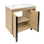 Koupelnová skříňka s umyvadlem Naturel Lucca 79x70x45 cm dub mat LUCCA80D.  (4)