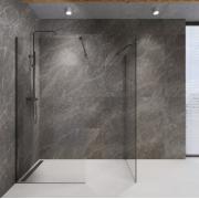 Sprchová zástěna Walk-in 90 cm SAT v barvě profilu PVD Gun metal SATBWI90PRGM. obr. 4 