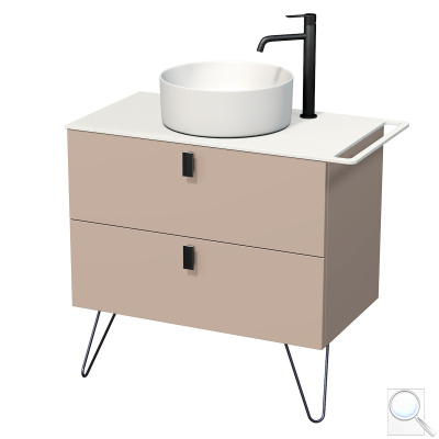Koupelnová skříňka pod umyvadlo s držákem ručníku Naturel Art Deco 88x55x50 cm Rose Beige ARTDECO80RBBU. 