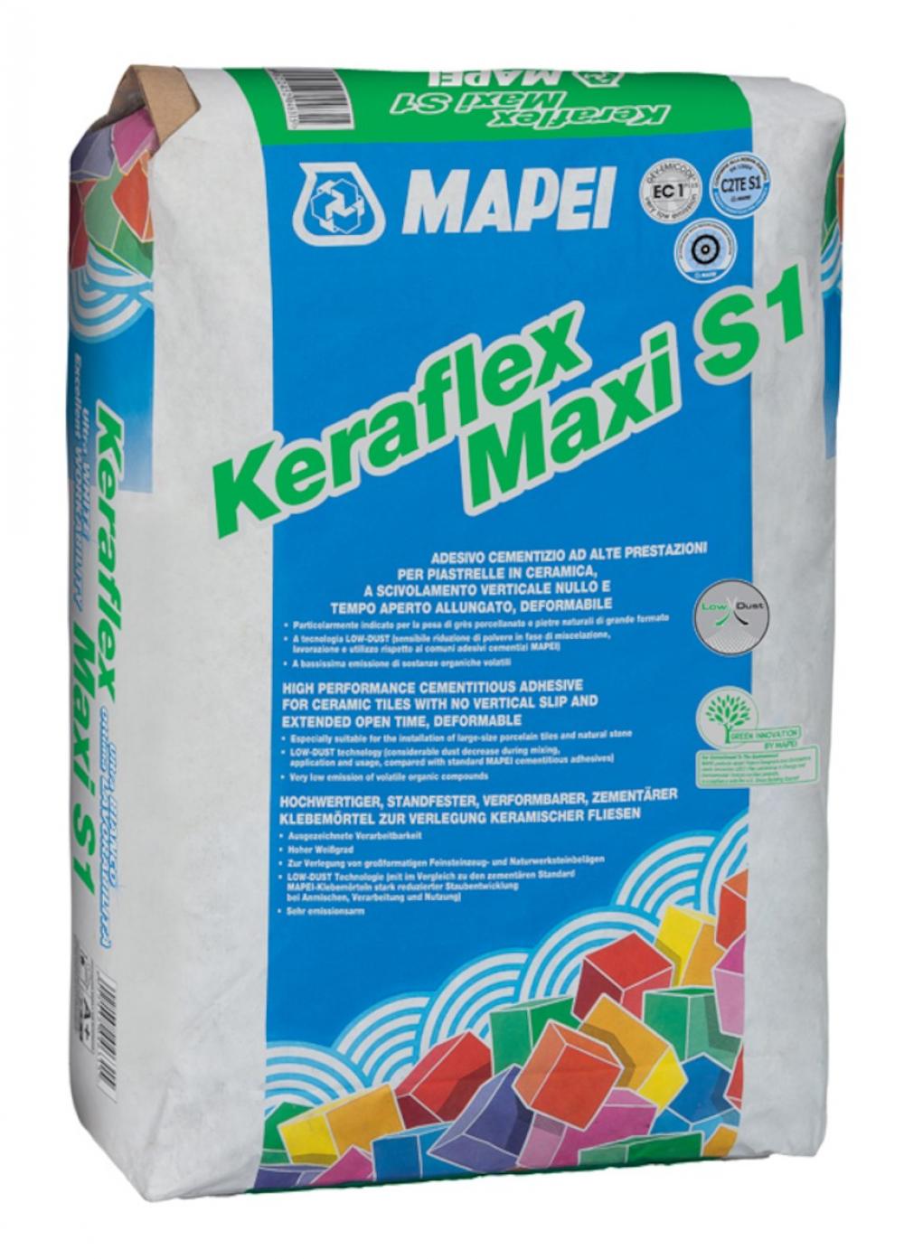 Cementové lepidlo Mapei Keraflex Maxi S1 Low Dust 25 kg šedá (C2TE S1 ...