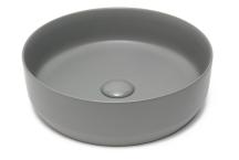 Umyvadlo na desku SAT Infinitio 39x39 cm šedá mat bez otvoru pro baterii SATINF3939LGRM