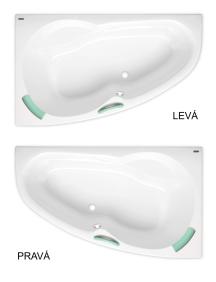 Asymetrická vana Laguna Luiza 140x95, 150x95, 160x95 cm akrylát levá nebo pravá