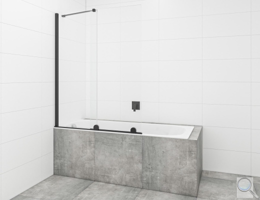 Vanová zástěna SAT X-motion 150x117,5 cm chrom nebo černá. 