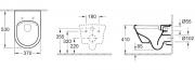 WC závěsné se sedátkem softclose Villeroy & Boch Omnia Architectura zadní odpad 5684HR01 (Technický nákres)