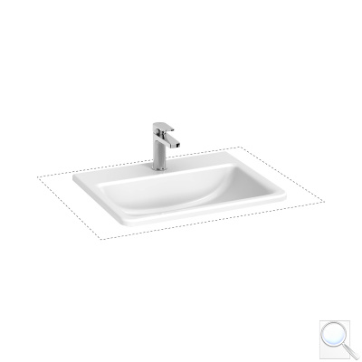 Zápustné umyvadlo Jika Cubito 56x44 cm otvor pro baterii uprostřed H8189631001301. obr. 1