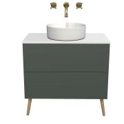 Koupelnová skříňka pod umyvadlo Naturel Boho 80x76,1x45,5 cm šedozelená mat BOHO80SZBU. obr. 2&nbsp;