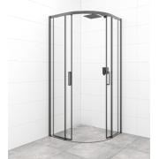 Sprchový kout čtvrtkruh 80x80 cm, 90x90 cm, 100x100 cm, bezbariérový vstup, černá SAT TEX BB. obr. 7&nbsp;