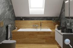 Podkrovní koupelna Lavica - SIKO-kamenna-drevena-koupelna-podkrovni-s-vanou-serie-Lavica-002