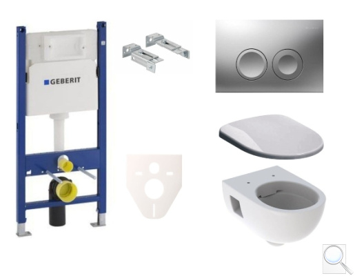 Závěsný WC set Geberit do lehkých stěn / předstěnová montáž+ WC Geberit Selnova SIKOGES7S3. obr. 1