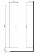 Koupelnová skříňka vysoká Kolo Twins 35x27,5x180 cm grafit stříbrný 88461000 (Technický nákres)
