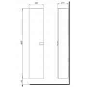 Koupelnová skříňka vysoká Kolo Twins 35x27,5x180 cm grafit stříbrný 88461000 (Technický nákres)