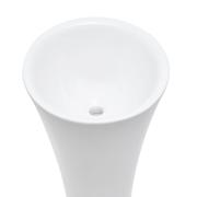 Volně stojící umyvadlo SAT Fusion 42,5x42,5 cm bez otvoru na baterii bílá lesk SATFUS9543. obr. 3&nbsp;