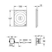 Ovládací tlačítko Grohe G37059000. Technický nákres&nbsp;