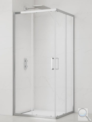 Sprchový kout čtverec 80x80x190, 90x90x190, 100x100x190 cm SAT TEX chrom lesklý. Čiré sklo