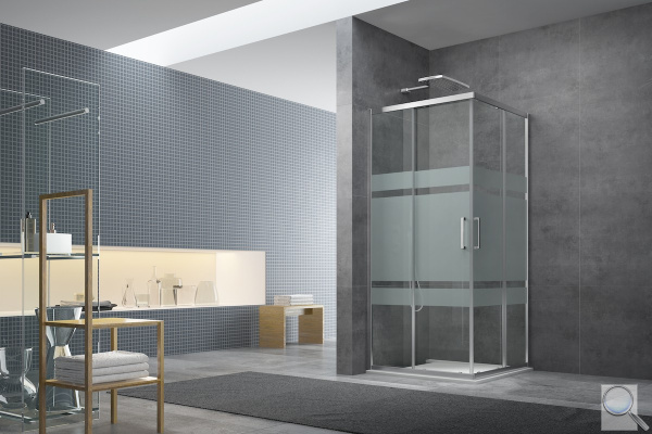 Sprchový kout čtverec 80x80x190, 90x90x190, 100x100x190 cm SAT TEX chrom lesklý. 