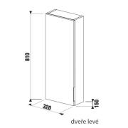 Koupelnová skříňka nízká Jika Cubito 32x15x81 cm bílá H43J4241105001. Technický nákres 1