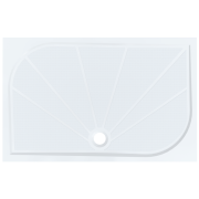 Sprchová vanička obdélníková SAT Limnew litý mramor bílá. S odpadem ve středu delší strany&nbsp;