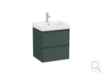 Koupelnová skříňka s umyvadlem Roca ONA 55x64,5x46 cm zelená mat ONA552ZZM obr. 1