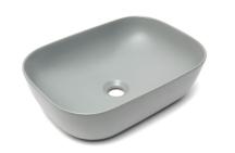 Umyvadlo na desku SAT Infinitio 45,5x32,5 cm šedá mat bez přepadu SATINF4532LGRM