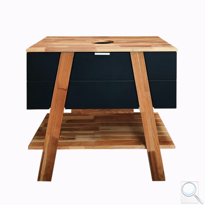 Koupelnová skříňka pod umyvadlo na desku Naturel Home 80x73x46 cm ořech/černá mat HOMEUMDC. obr. 1