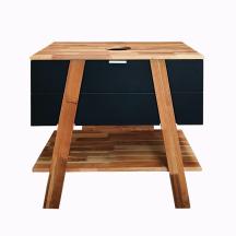 Koupelnová skříňka pod umyvadlo na desku Naturel Home 80x73x46 cm ořech/černá mat HOMEUMDC