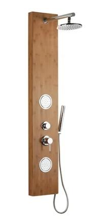 Sprchový panel Anima Bamboo Shower na stěnu s pákovou baterií bambus BAMBOOSHOWER