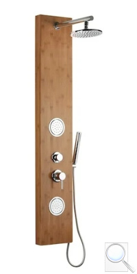 Sprchový panel Anima Bamboo Shower na stěnu s pákovou baterií bambus BAMBOOSHOWER. 