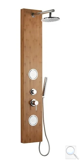 Sprchový panel Anima Bamboo Shower na stěnu s pákovou baterií bambus BAMBOOSHOWER. 