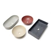 Umyvadlo na desku SAT Cemento 64x37 cm písková mat bez otvoru pro baterii, bez přepadu CEM6437P. &nbsp;(5)