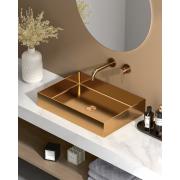 Umyvadlo na desku v barvě rose gold SAT Aurum 55x38 cm bez přepadu SATAUR5538BRG. obr. 2 