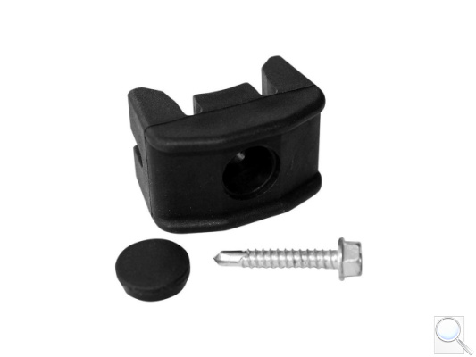 Příchytka panelu PILOFOR® PVC na sloupek průměr 48 mm včetně šroubu, černá. 
