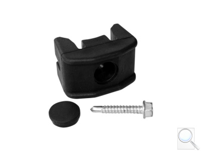 Příchytka panelu PILOFOR® PVC na sloupek průměr 48 mm včetně šroubu, černá. 