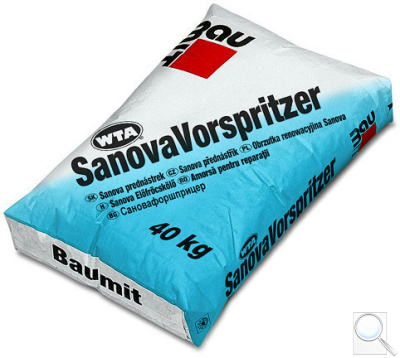 Špric Sanova přednástřik Baumit. 