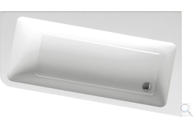 Asymetrická vana Ravak 10° akrylát 160x95 cm pravá nebo levá; 170x100 cm pravá/levá. Pravá