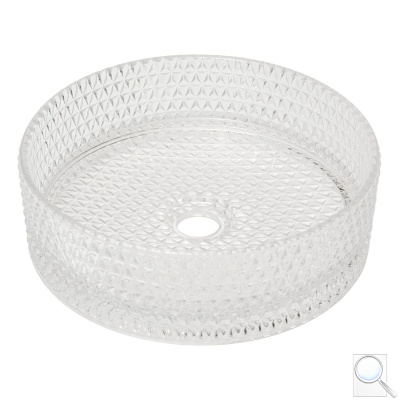 Umyvadlo na desku SAT Purity 36x36 cm čirá bez otvoru pro baterii, bez přepadu SATGLA3636T. obr. 1