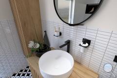 Koupelna Vilar Albaro Precorte - SIKO-koupelna-v-minimalistickem-stylu-v-bilem-a-cernem-provedeni-patchwork-serie-Precorte-001