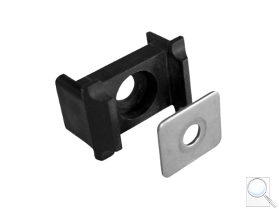 Příchytka panelu PILOFOR® osazení, kovový přítlak, 60 × 40 mm, PVC - černá. 