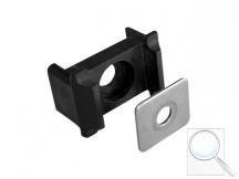 Příchytka panelu PILOFOR® osazení, kovový přítlak, 60 × 40 mm, PVC - černá
