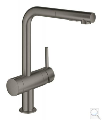 Dřezová baterie Grohe Minta s vytahovací sprškou, 2 proudy kartáčovaný Hard Graphite 31558AL0 obr. 1