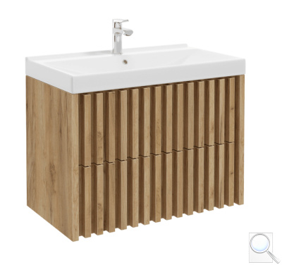 Koupelnová skříňka s umyvadlem SAT Delano 80x46 cm dub mat DELANO80ZDUM. obr. 1