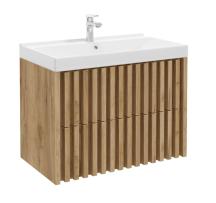 Koupelnová skříňka s umyvadlem SAT Delano 80x46 cm dub mat DELANO80ZDUM