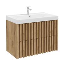 Koupelnová skříňka s umyvadlem SAT Delano 80x46 cm dub mat DELANO80ZDUM