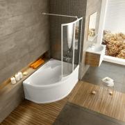 Vanová zástěna Ravak Supernova na vany ROSA. Realizace s dlouhým držákem (obr. 2)&nbsp;