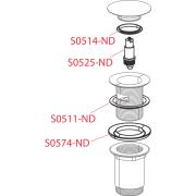 Výpust umyvadlová Alcaplast CLICK/CLACK 5/4" celokovová s přepadem, velká zátka černá A392BLACK. obr. 3&nbsp;