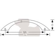 Úchytka Keramia Pro 6,4 cm chrom lesk UCHYTPRO. Technický nákres&nbsp;
