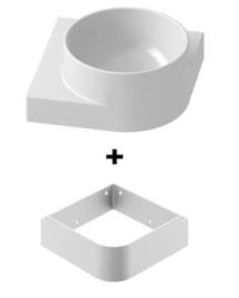 Umývátko Ravak Yard 28x28x12,5 cm s bílou konzolí X000001523