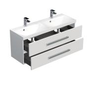 Koupelnová skříňka s dvojumyvadlem Naturel Cube Way 120x40 cm bílá lesk CUBE2120ZBL. obr. 2&nbsp;