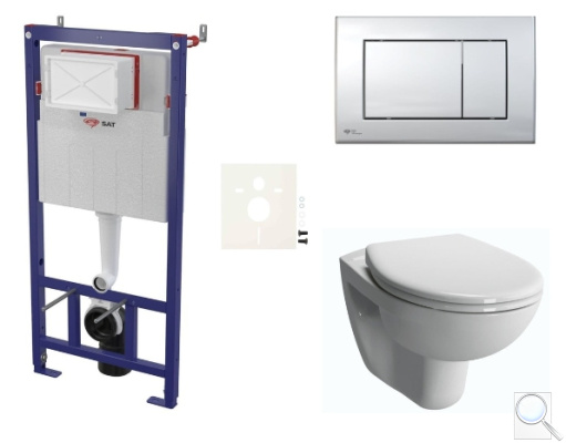 Závěsný WC set SAT do lehkých stěn / předstěnová montáž+ WC VitrA Normus SIKOSSNOR21K. obr. 1